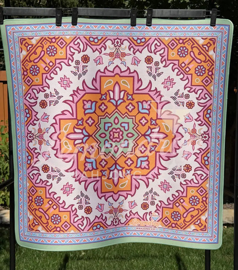 a blanket on a rack