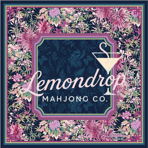 a square floral pattern with a blue background