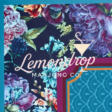 Sapphire Blooms Mahjong Mat