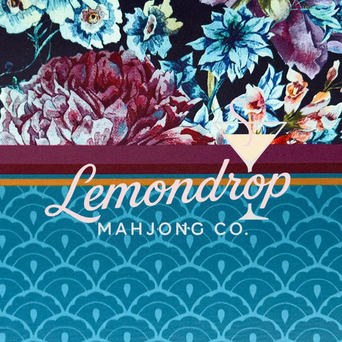 Sapphire Blooms Mahjong Mat