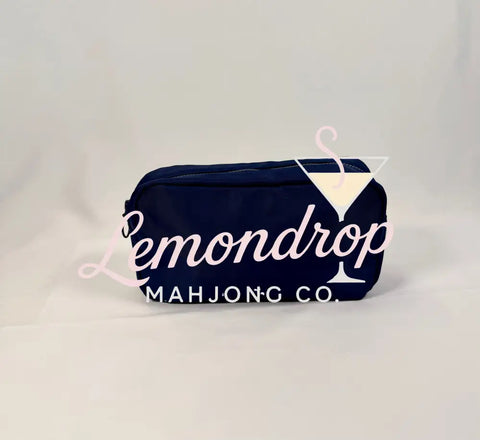 Zippered Nylon Tile Bag - Navy