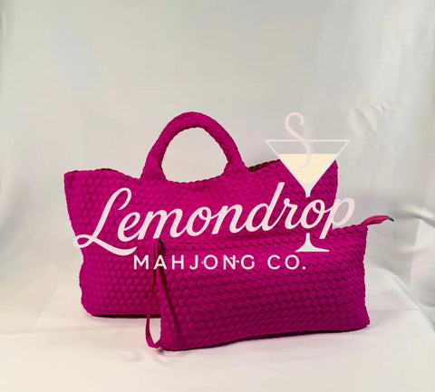 Woven Neoprene Carry All Bag and Pouch - Hot Pink - accessories