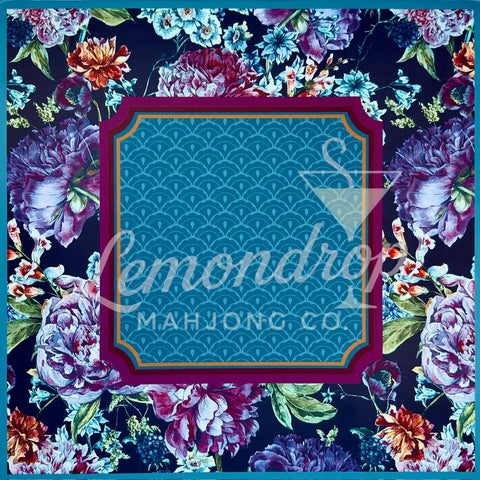 Sapphire Blooms Mahjong Mat