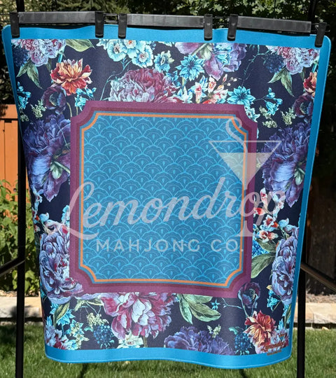 Sapphire Blooms Mahjong Mat - Mahjong Mat