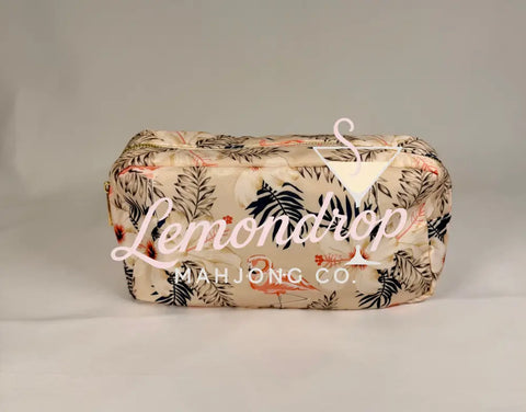 Zippered Nylon Tile Bag - Flamingo Floral